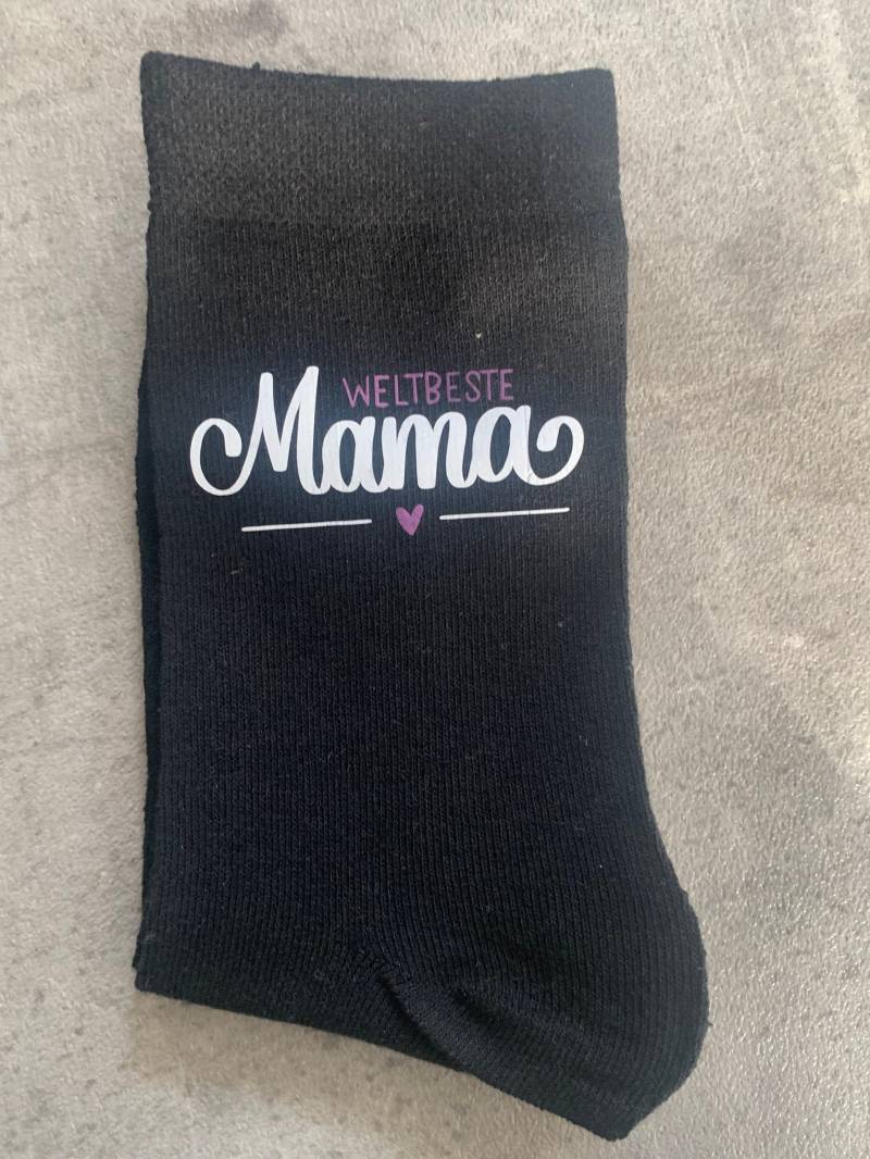 Socken „Weltbeste Mama" von CasaMiaDesignbyCC