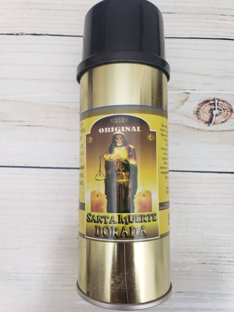 Santa Muerte Dorada Spray Con Oracion, Spiritual Exquisito 12Oz Para Limpias von CasabellaBotanica