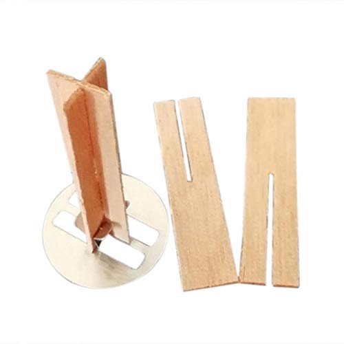 10pcs DIY Handgemachte Natürliche Holzkern Kerzendocht Mit Erhalter Tab Candle Wick Kern Für Kerzenherstellung Versorgung Soy Parffin Wax von Casecover