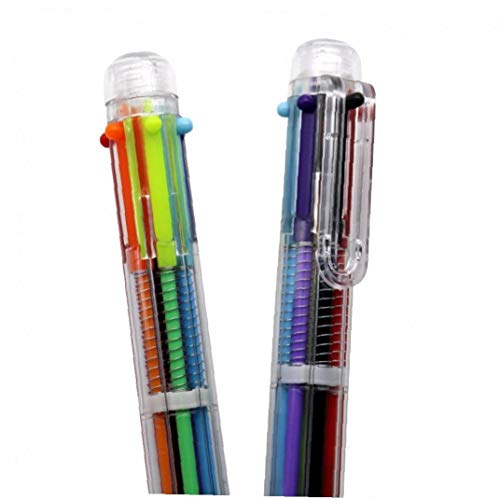 2st-kugelschreiber, Kugelschreiber Shuttle Kugelschreiber, Multicolor Liquid Ink Pens, Für Geschenke Office Pen Zubehör, 6-color-in-1 von Casecover