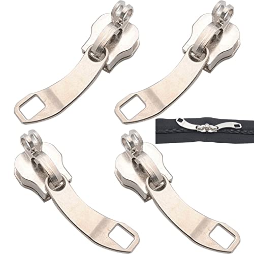 2 Paar 8 Reißverschlussschieber Aus Metall, Reißverschlusskopf, DIY-Kleidung, Tasche, Koffer, Zubehör Für Reißverschluss-Reparatur-Sets von Casiler