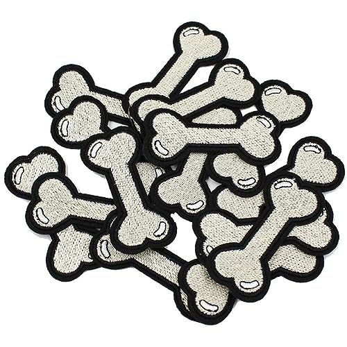 20pcs Cartoon Hund Knochen Gestickte Flecken Für Loch Reparatur Thermokleber Eisen Auf Kleidungsbekleidung Applikationen von Casiler