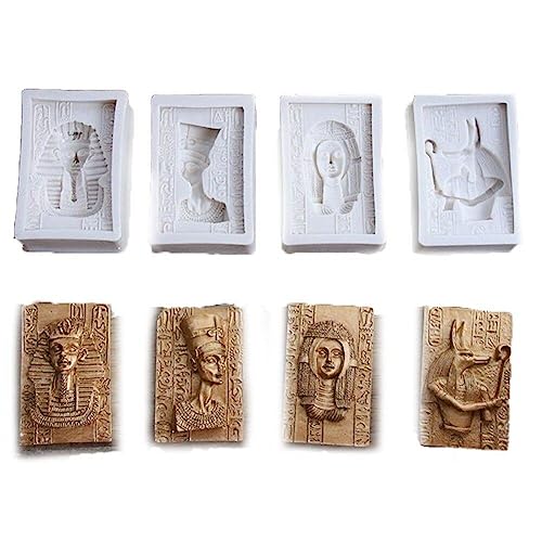 Casiler Ägypten Pharao Silikonform 4pcs Pharao Göttin Form Süßigkeitsform Für Polymerton Süßigkeiten Schokoladen Fondant Kuchendekoration von Casiler