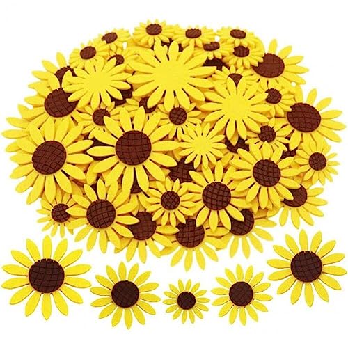 Casiler 30pcs Sonnenblumen Filz Patch, Filz Scrapbooking Nicht Gewebter Sewapparat Für DIY-bastelfabriken Herstellung Nähhandhandkripe Dekoration von Casiler