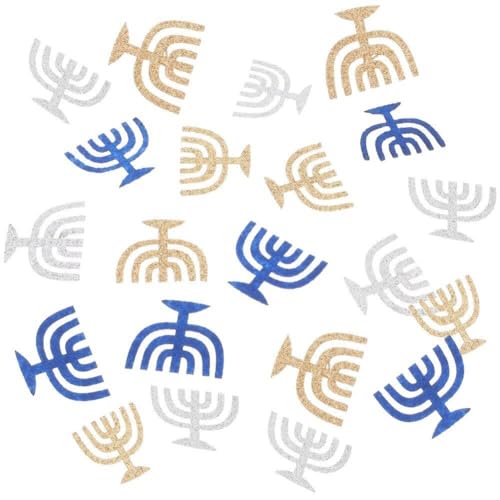 Casiler 50 Pcs Hanukka Glitter Konfetti Jüdische Konfetti Menorah Form Hanukka Konfetti Hanukka Dekorationen Hanukka Ornament Tischdekoration von Casiler