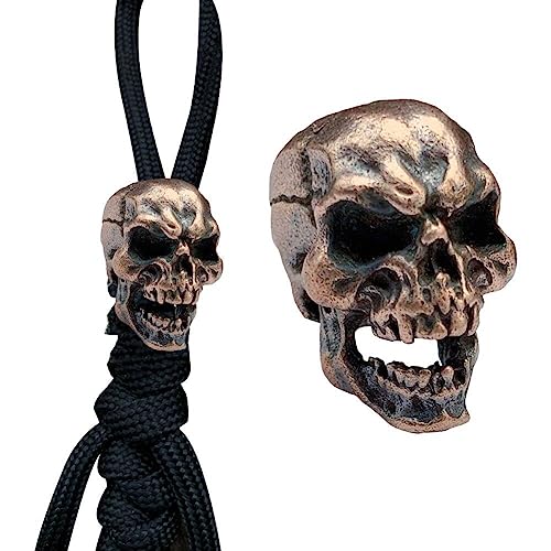 Casiler Schädelperlen, 2 Stcs Paracord Perlen Charms EDC Accessoires Für Messer Lanyard, Reißverschlusszug, Schlüsselbund Anhänger, Armband Halskette DIY -schmuckherstellung von Casiler