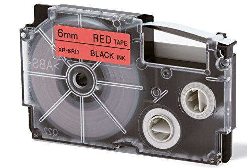 Casio EZ-Label Printer XR-6RD1 Schriftband selbsthaftend 6 mm x 8,0 m schwarz auf rot von Casio