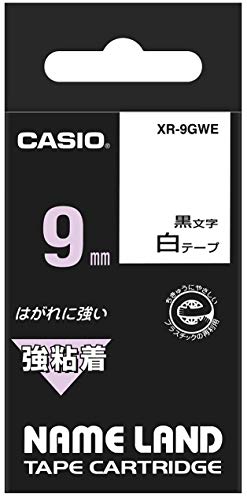 Casio EZ-Label Printer XR-9GWE Schriftband extra stark selbsthaftend 9 mm x 5,5 m schwarz auf weiß von Casio