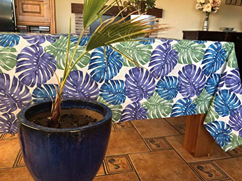 Tischdecke, Bedruckt, Blumenmuster, 140 x 350 cm, Blau von Cassa Luyton