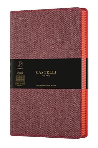 CARNET HARRIS GRAND FORMAT QUADRILLE MAPLE RED von Castelli