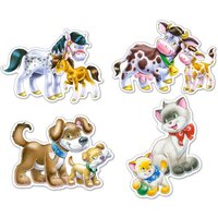 Animals with Babies, 4x Puzzle (4+5+6+7) von Castorland