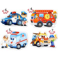 Rescue Services, 4x Puzzle (4+5+6+7)Teil von Castorland