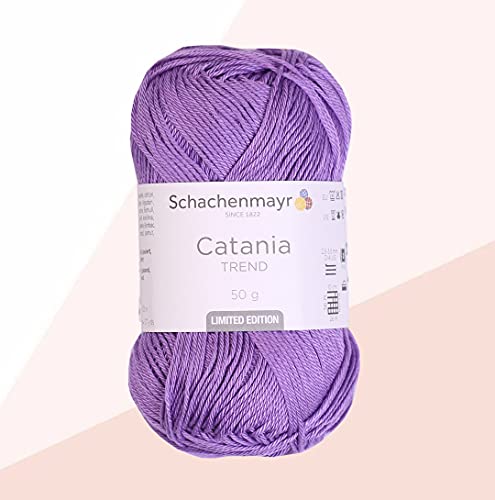 3 Knäuel SMC Catania Originals Baumwollgarn, insgesamt 150 g, 100 % Baumwolle, je 50 g, 125 m, Fine-Sport 2 (9801210-00301 lila, 3er Pack) von Catania