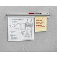 Catch-ball Infoboard Klemmleiste 50,0 cm silber selbstklebend, Wandmontage von Catch-ball