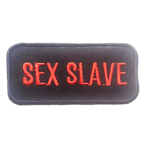 Aufnäher/Bügelbild - SEX SLAVE Biker - Patch Aufbügler Applikationen zum aufbügeln Applikation Patches Flicken, Größe: 8,3 x 4 cm von Catch the Patch