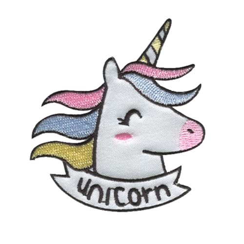 Einhorn Unicorn Kopf - Aufnäher, Bügelbild, Aufbügler, Applikationen, Patches, Flicken, Zum Aufbügeln, Größe: 7 x 7 cm von Catch the Patch