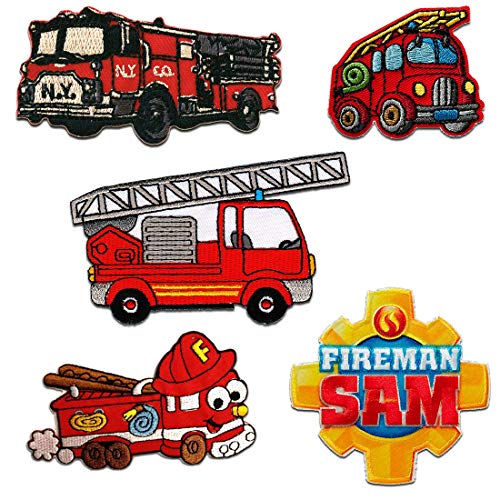 Feuerwehr Set 5 Stück - Aufnäher, Bügelbild, Aufbügler, Applikationen, Patches, Flicken, Zum Aufbügeln von Catch the Patch