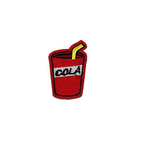 Getränk Cola Becher mit Strohhalm - Aufnäher, Bügelbild, Aufbügler, Applikationen, Patches, Flicken, zum aufbügeln, Größe: 5,1 x 3,1 cm von Catch the Patch