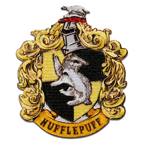 Harry Potter Hufflepuff Wappen - Aufnäher, Bügelbild, Aufbügler, Applikationen, Patches, Flicken, zum aufbügeln, Größe: 7,9 x 6,5 cm von Catch the Patch