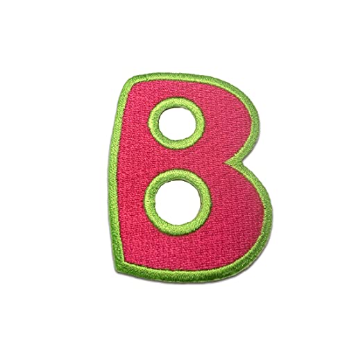 Komplettes Alphabet einzeln auswählbar - Aufnäher, Bügelbild, Aufbügler, Applikationen, Patches, Flicken, zum aufbügeln, Größe:, Alphabet/Buchstabe:Buchstabe B - 6.3x4.6cm von Catch the Patch