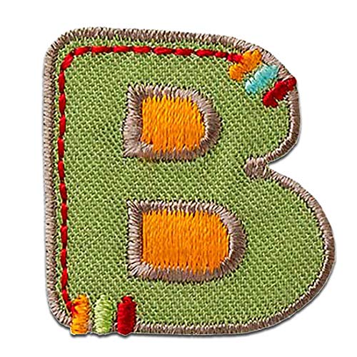 Komplettes Alphabet einzeln auswählbar - Aufnäher, Bügelbild, Aufbügler, Applikationen, Patches, Flicken, zum aufbügeln, Größe:, Alphabet MQ bunt/blau:Buchstabe B 3 x 3.1 cm von Catch the Patch