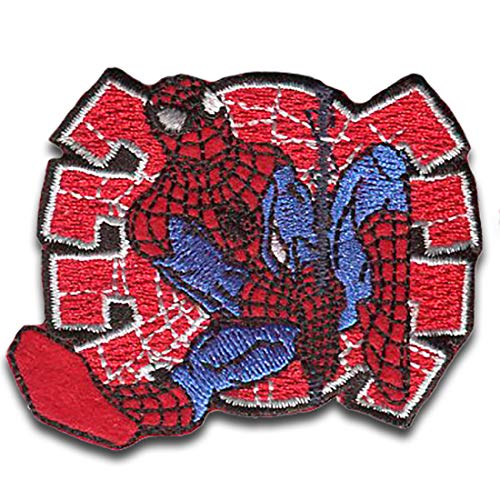 Marvel Spiderman Comic Netz - Aufnäher, Bügelbild, Aufbügler, Applikationen, Patches, Flicken, zum aufbügeln, Größe: 5,6 x 6,5 cm von Catch the Patch