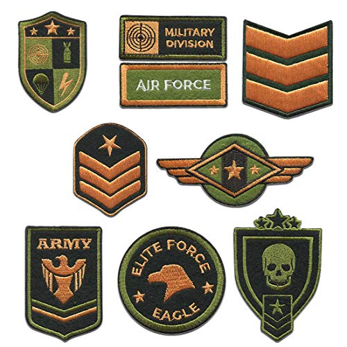 Militär Set 9 Stück - Aufnäher, Bügelbild, Aufbügler, Applikationen, Patches, Flicken, Zum Aufbügeln von Catch the Patch