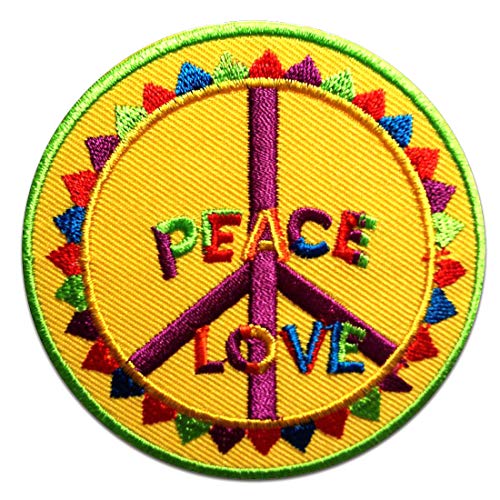 Peace Frieden Love - Aufnäher, Bügelbild, Aufbügler, Applikationen, Patches, Flicken, zum aufbügeln, Größe: Ø 7,5 cm von Catch the Patch