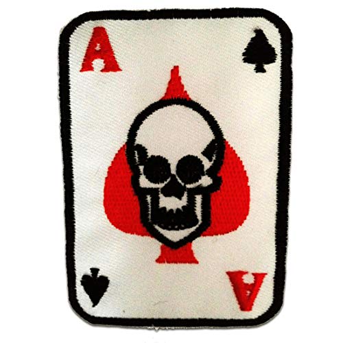 Poker Ass Karte Totenkopf Biker - Aufnäher, Bügelbild, Aufbügler, Applikationen, Patches, Flicken, zum aufbügeln, Größe: 5.5 x 8 cm von Catch the Patch