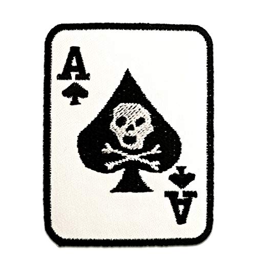 Poker Ass Karte Totenkopf Biker - Aufnäher, Bügelbild, Aufbügler, Applikationen, Patches, Flicken, zum aufbügeln, Größe: 6 x 7,5 cm von Catch the Patch