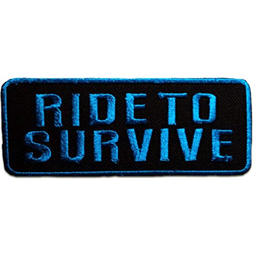 Ride To Survive Biker - Aufnäher, Bügelbild, Aufbügler, Applikationen, Patches, Flicken, zum aufbügeln, Größe: 9,5 x 3,8 cm von Catch the Patch