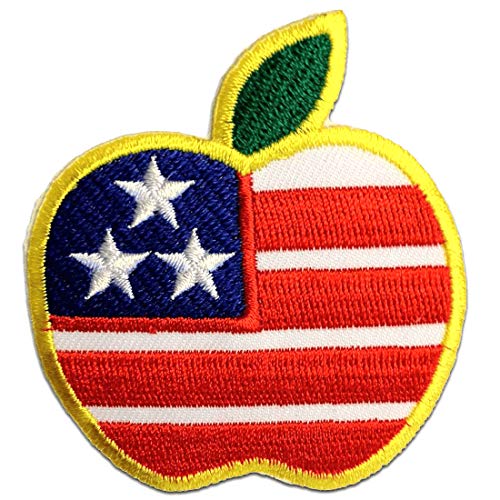 USA Apple - Aufnäher, Bügelbild, Aufbügler, Applikationen, Patches, Flicken, zum aufbügeln, Größe: 6,0 x 6,5 cm von Catch the Patch