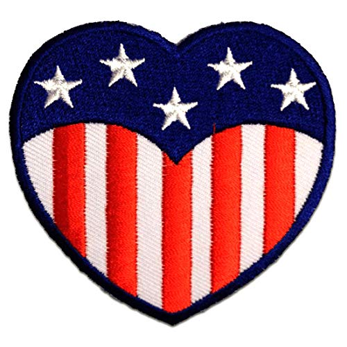 USA Herz America Flagge Fahne - Aufnäher, Bügelbild, Aufbügler, Applikationen, Patches, Flicken, zum aufbügeln, Größe: 7,0 x 7,0 cm von Catch the Patch