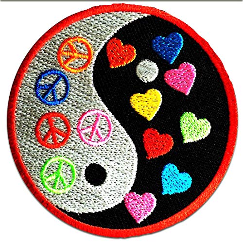 Yin Yang Peace Frieden - Aufnäher, Bügelbild, Aufbügler, Applikationen, Patches, Flicken, zum aufbügeln, Größe: Ø 7,5 cm von Catch the Patch