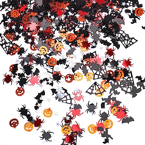 Catelves Halloween Konfetti Tischdeko,Streudeko Halloween Party Tisch Deko 500 Stück,Halloween Dekoration Konfetti Spinne Spinnennetze Hexen Kürbis Fledermäuse und Sterne von Catelves