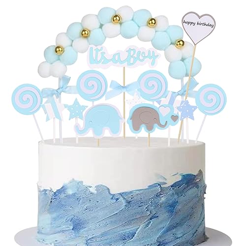 Catelves Its a Boy Tortendeko Baby, Cake Topper Baby Shower, Tortendeko Junge, Tortendeko Babyparty, Tortendeko Taufe Junge, Tortendeko Taufe,Baby Shower Deko Boy für Babyparty Gender Reveal Partydeko von Catelves