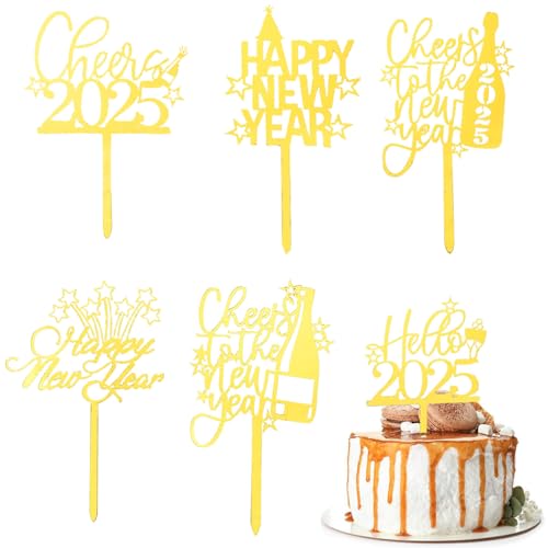 Catelves Silvester Deko 2024 Cupcake Topper, 2024 Silvester Kuchen Deko, Happy New Year Cake Toppers, 2024 Neujahr Kuchen Dekorationen, Silvesterpartydeko Accessoire für Silvesterparty von Catelves