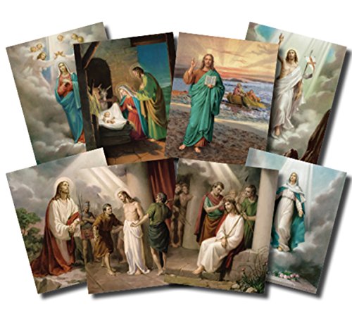 The Mysteries of the Rosary Illustrated Cardstock Poster-Set, 20 Stück, 25,4 cm von oumebiu