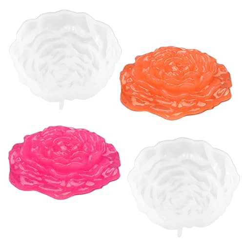 2 Stück Silikonformen Kerzen, 7x6,3cm, 3D Gießformen Silikon Blume, Kerzenformen zum Gießen Wiederverwendbar, Backformen Set für Kuchen Schokolade Dessert Mousse, Seifenform für DIY Wachs Party Dekor von Catime