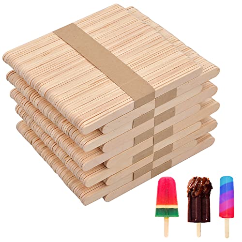 500 Stück Holzstäbchen zum Basteln, Glatt Eisstiele Holz, Eco Friendly Holzspatel Eisstäbchen Holzstäbe zum Kinder DIY Bastelhölzer Eiscreme Kuchen Backen Pflanzenetiketten, 112x10x2mm (Natürlich) von Catime