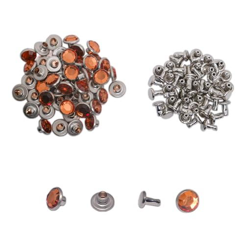 50 Stück Ziernieten für Kunsthandwerk und Heimwerker, 8 mm, 100 % Made in Italy (Orange) von Cattaneo Accessori Metallici