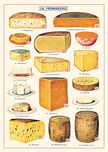 Cavallini Poster und Geschenkpapier, Vintage Käse von Cavallini