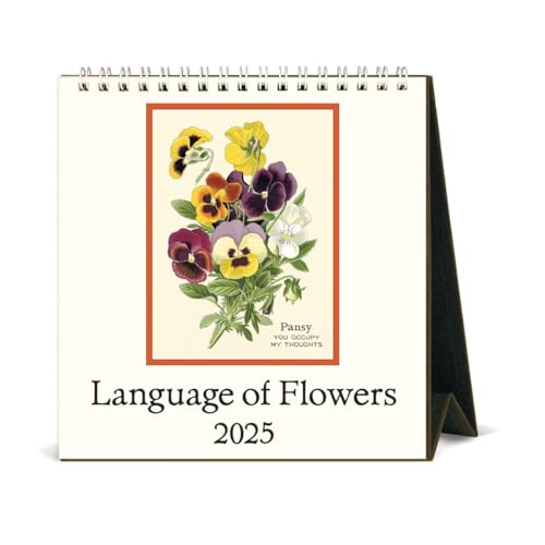 Cavallini & Co. Language of Flowers Tischkalender 2025, Staffelei, 16,5 x 16,5 cm von Cavallini