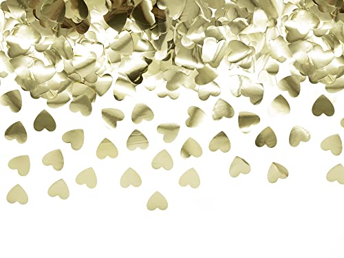 Cavore Herzkonfetti gold, 2,5cm, 30g, 1500 Konfetti Herzen – Tischdeko für Hochzeit, Verlobung, Valentinstag, Babyparty, Geburtstag, Taufe von Cavore