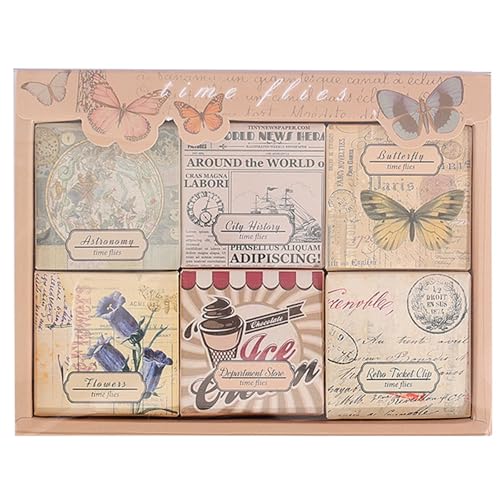 300 Stück Vintage Aufkleber Scrapbooking Sticker Set Papier Retro Ästhetische Aufkleber Dekoration Scrapbook Zubehör für Fotoalbum Handwerk von CavspkArt