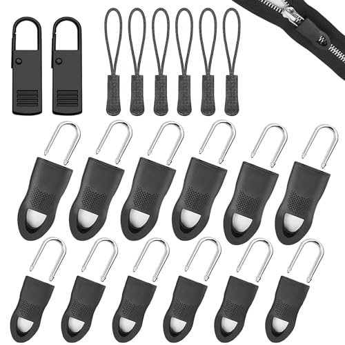 Reißverschluss Zipper Set, Reißverschlüsse, 20-teiliges Reißverschluss Reparaturset für Jacken, Koffer und Kleidung - Enthält 4 Größen und 3 Stile, Ersatz Zipper für Reißverschlüsse von Caybats