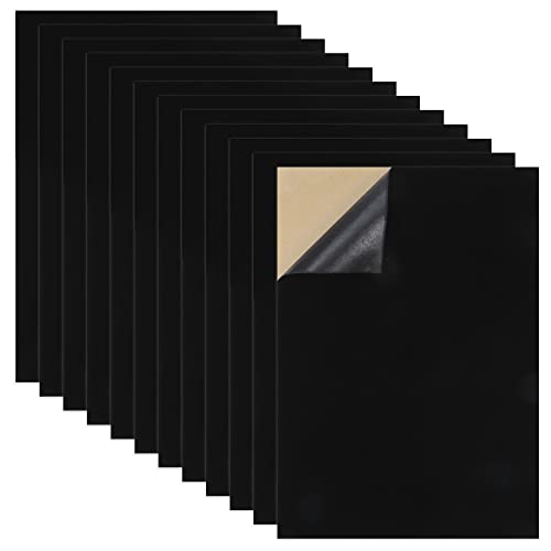 Caydo 12PCS Schwarze Samtstoff Selbstklebende Rückseiten, 30x21CM Selbstklebende Samt Filzstoff für Kunst und Handwerk, Schmuckkasten Auskleidung und Weiche Samt Schubladenauskleidung (A4 Größe) von Caydo