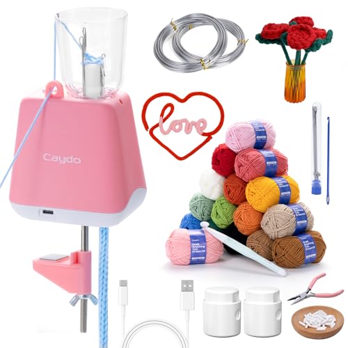 Caydo Strickmühle Kit Häkelset für Anfänger, Elektrisch Strickmaschine Set Automatische Herstellung von Strickschläuchen, Deko Schnur Strickliesel, Geschenk DIY Häkelmaschine für Erwachsene&Kinder Caydo Strickmühle Kit Häkelset für Anfänger, Elektrisch Strickmaschine Set Automatische Herstellung von Strickschläuchen, Deko Schnur Strickliesel, Geschenk DIY Häkelmaschine für Erwachsene&Kinder von Caydo