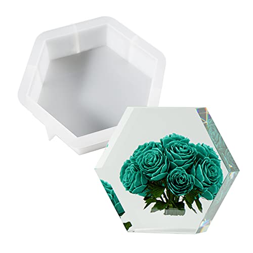 Cayway Groß Schmuck SilikonformHexagon Silikonformen Epoxidharz Formen Epoxy Resin Moulds Silicone für Blumenkonservierung, Haus Dekoration von Cayway