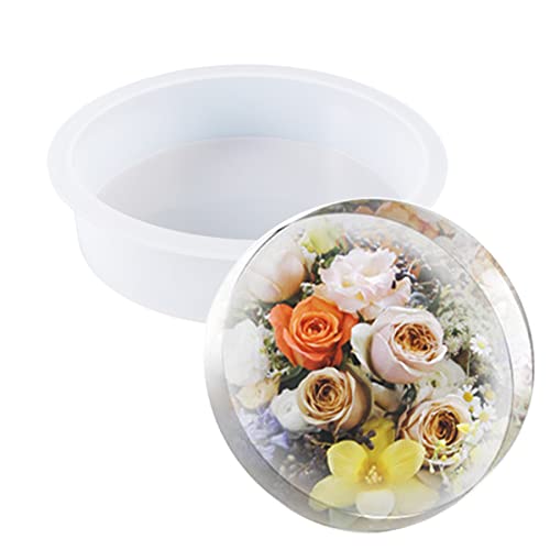 Cayway Große Epoxidharz Formen, Runden Resin Silikonform Silikonform, Gießform für Einem Anfängerset, die Erhaltung von Blumen, DIY-Hochzeit Jubiläumsgeschenk von Cayway